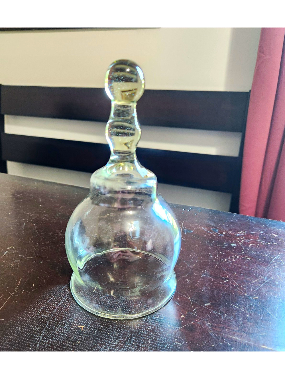 Clear Glass Cloche with Handle, Clear Glass Decorative Bell